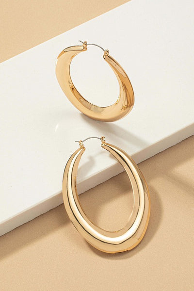 So Over You Oval Hoop Earrings (Gold)