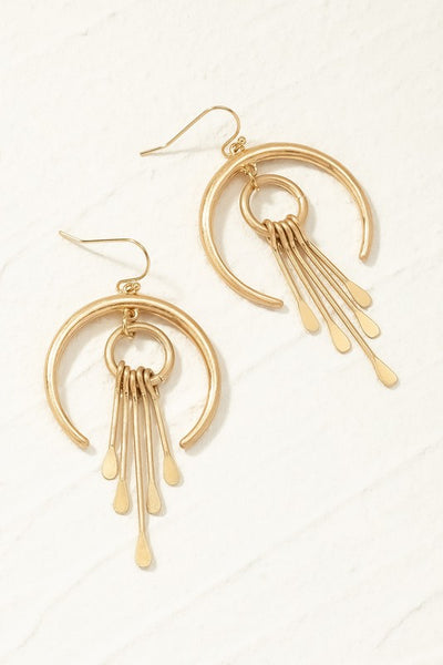 Headed West Western Crecent Earrings (Gold)