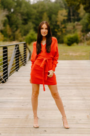 I Really Can't Stay Knitted Sweater Dress (Red)