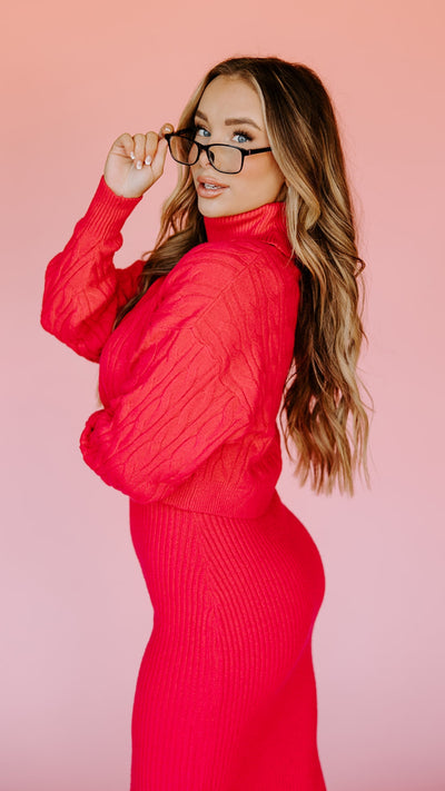 Elle Woods Two-Piece Sweater Set (Hot Pink)