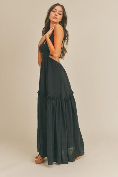 Hot Girl Summer Cut-out Maxi Dress (Black)