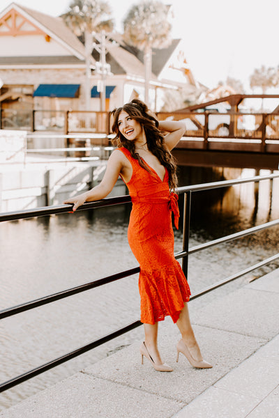 The Final Rose Lace Dress (Red)