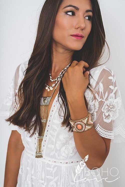 Bohemian Layered Tassel Chain Statement Necklace